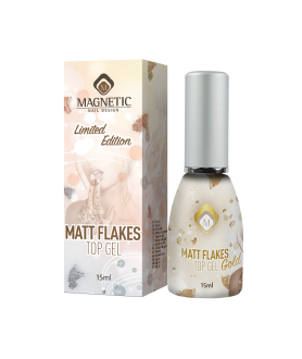 Matte Flakes Top Gel Gold 15ml